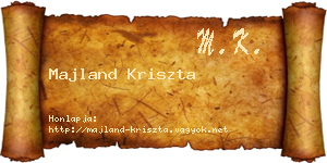 Majland Kriszta névjegykártya